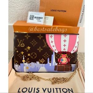 New Louis Vuitton Double Zip Pochette Purse Bag